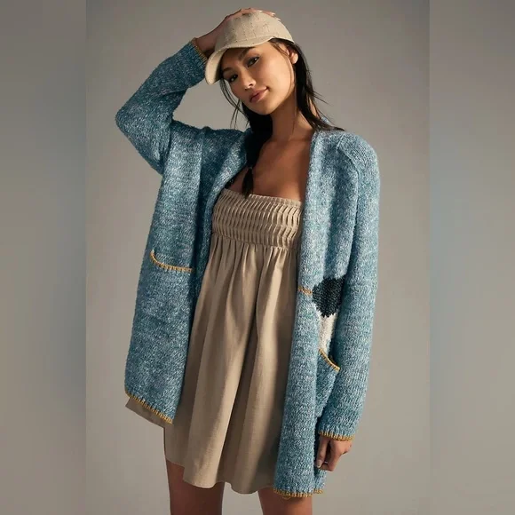 Anthropologie Narwhal Whale Icon Cardigan Sweater (Size XS/S) - NWT - Picture 2 of 10